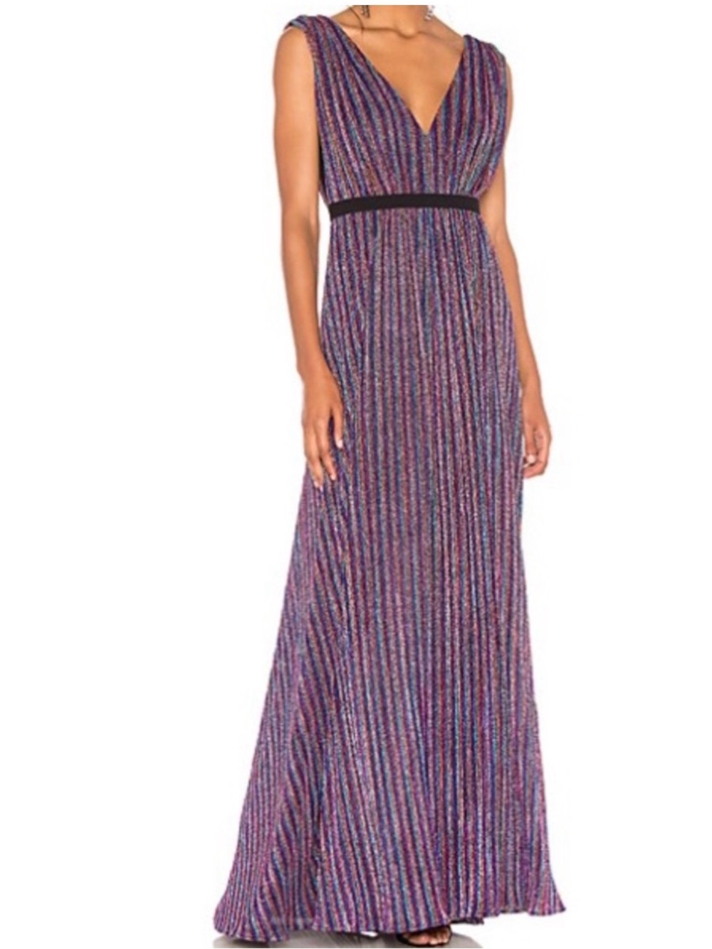 BCBG Multicolored Metallic Maxi Dress